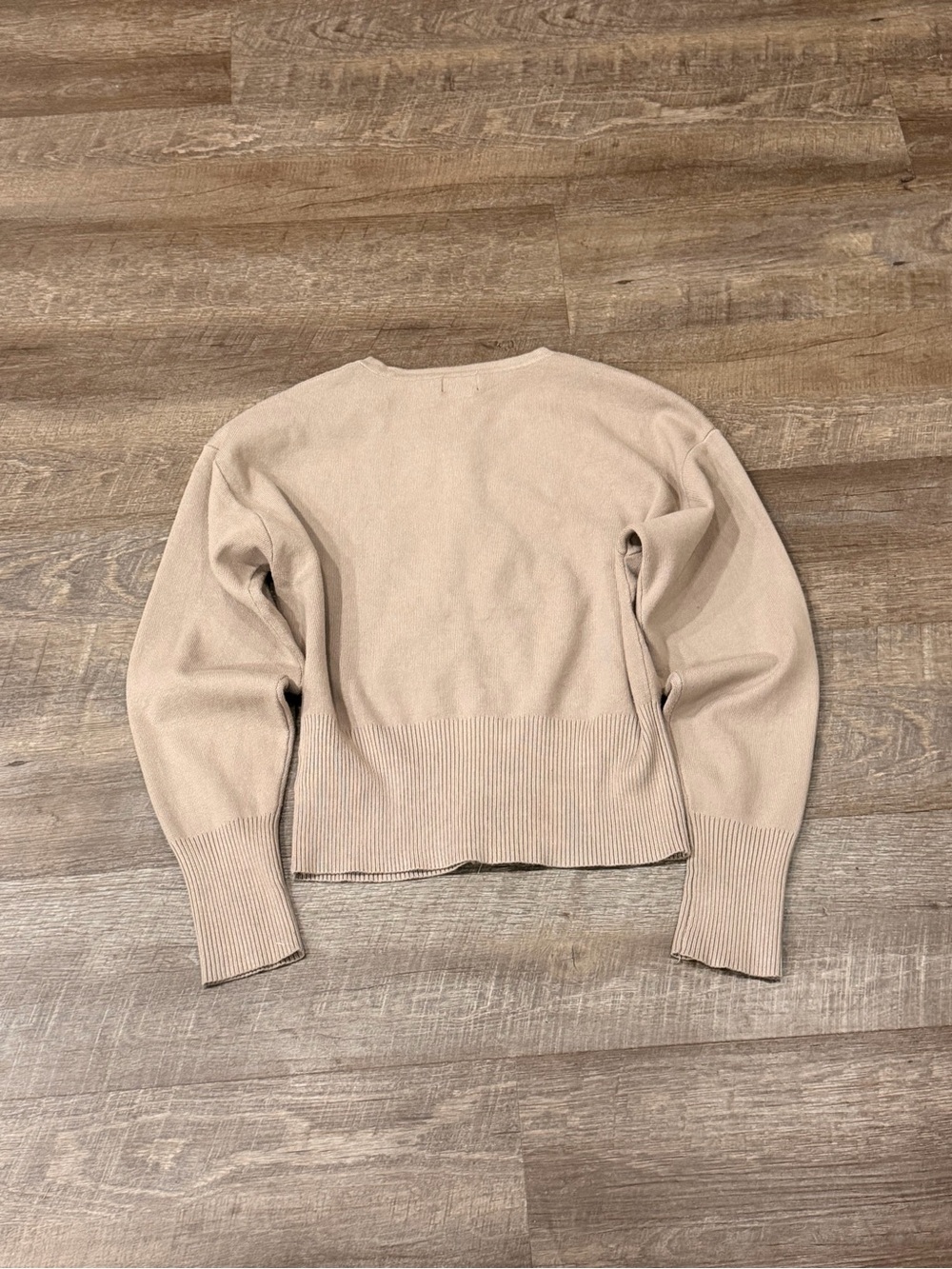 Neutral Tan Cropped Button-Front Cardigan - Picture 4 of 4